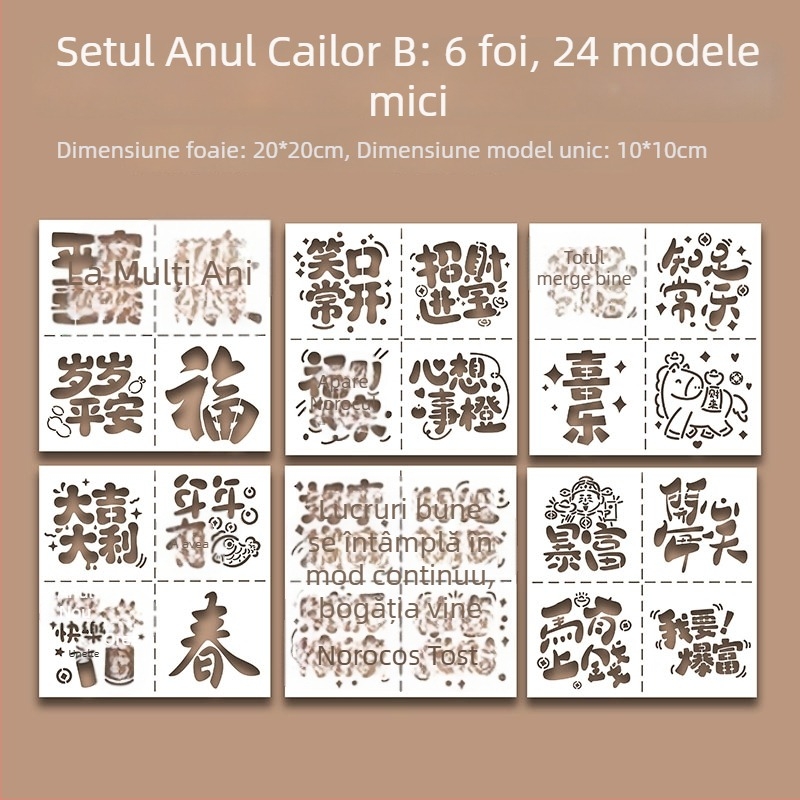 Șablon decupat pentru ștampilare cu motivul Anul Calului – kit pentru ștampilare, stil modern minimalist, cadou de afaceri