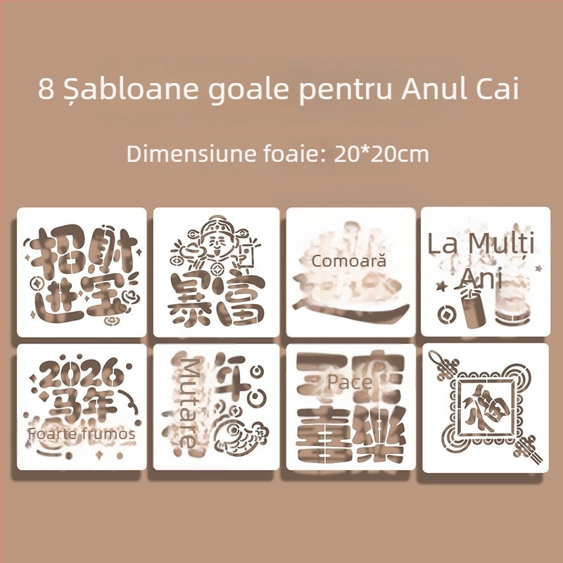 Șablon decupat pentru ștampilare cu motivul Anul Calului – kit pentru ștampilare, stil modern minimalist, cadou de afaceri