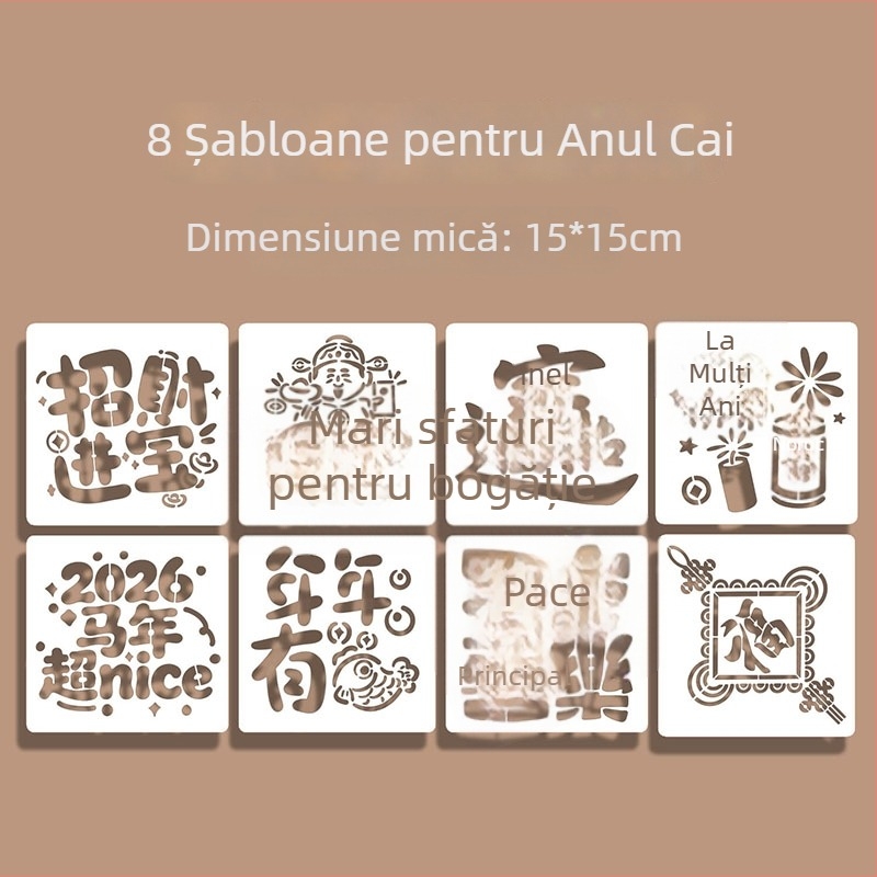 Șablon decupat pentru ștampilare cu motivul Anul Calului – kit pentru ștampilare, stil modern minimalist, cadou de afaceri