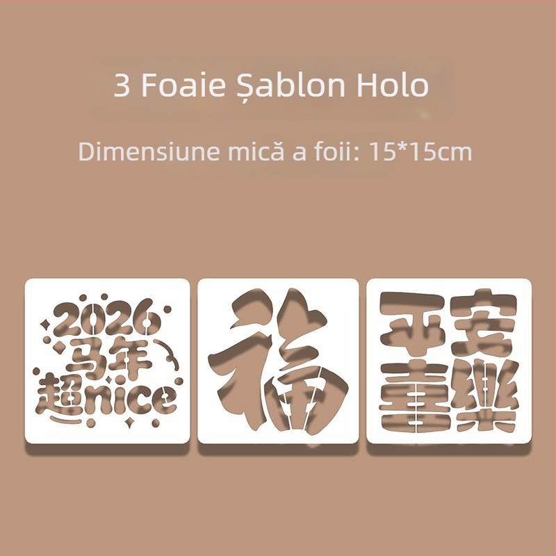 Șablon decupat pentru ștampilare cu motivul Anul Calului – kit pentru ștampilare, stil modern minimalist, cadou de afaceri