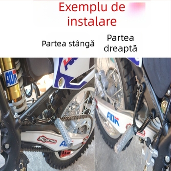 Pedale frontale din aliaj de aluminiu și placă de pedală spate întărită pentru motocicletă off-road CQR, finisaj vopsire la cuptor