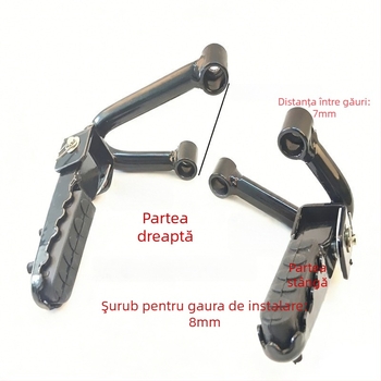 Pedale frontale din aliaj de aluminiu și placă de pedală spate întărită pentru motocicletă off-road CQR, finisaj vopsire la cuptor