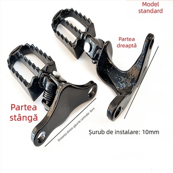 Pedale frontale din aliaj de aluminiu și placă de pedală spate întărită pentru motocicletă off-road CQR, finisaj vopsire la cuptor