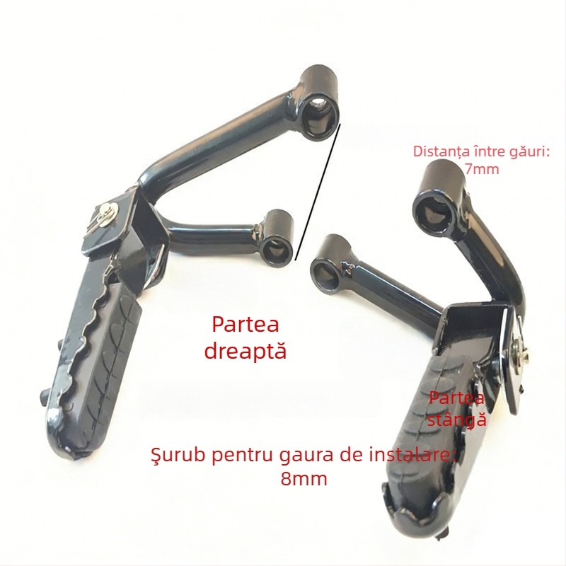 Pedale frontale din aliaj de aluminiu și placă de pedală spate întărită pentru motocicletă off-road CQR, finisaj vopsire la cuptor