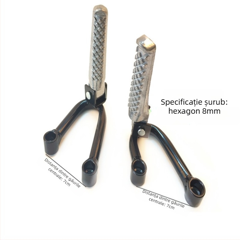 Pedale frontale din aliaj de aluminiu și placă de pedală spate întărită pentru motocicletă off-road CQR, finisaj vopsire la cuptor