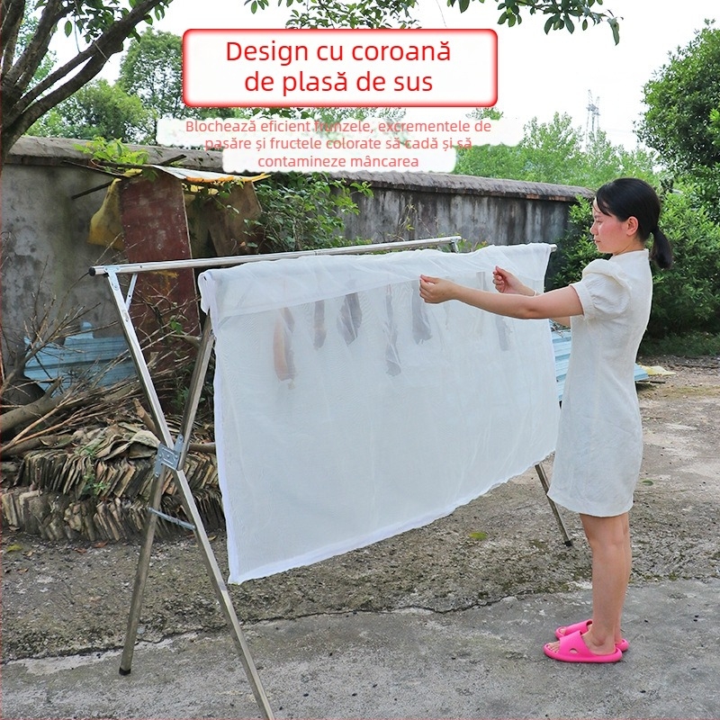 Kaixiu rețea de uscare pentru carne, cu plasă respirabilă; pliabilă și retractabilă; coș de uscare cu un singur strat; pachet de 50 bucăți