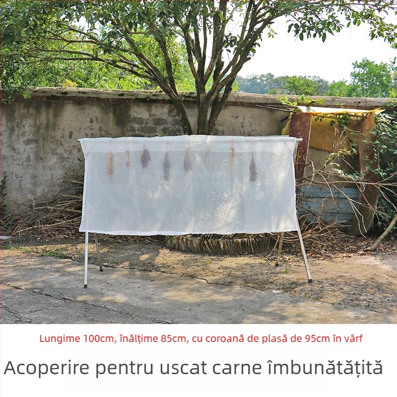 Kaixiu rețea de uscare pentru carne, cu plasă respirabilă; pliabilă și retractabilă; coș de uscare cu un singur strat; pachet de 50 bucăți