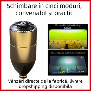 Camera sonar pentru pescuit – corp din aliaj, multiple moduri, viziune nocturnă subacvatică, măsurarea temperaturii
