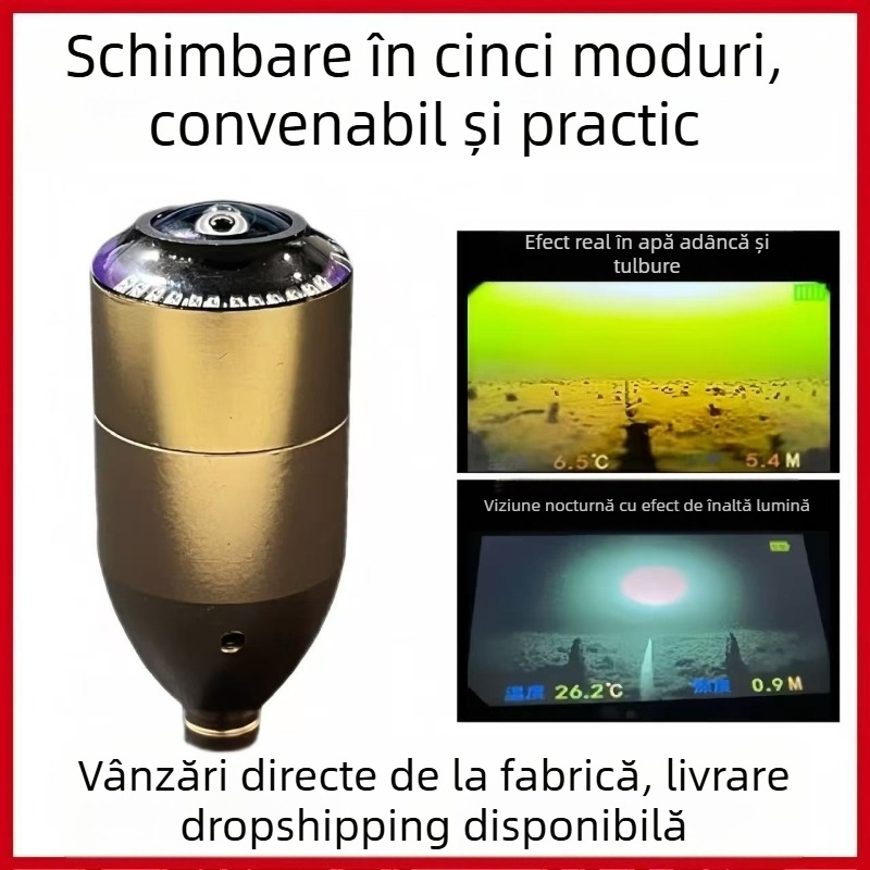 Camera sonar pentru pescuit – corp din aliaj, multiple moduri, viziune nocturnă subacvatică, măsurarea temperaturii