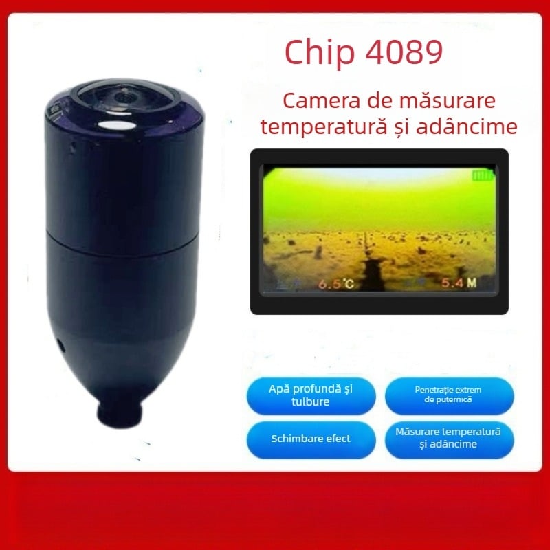 Camera sonar pentru pescuit – corp din aliaj, multiple moduri, viziune nocturnă subacvatică, măsurarea temperaturii