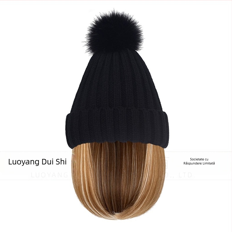 Perucă: bob scurt drept cu pălărie tricotată încorporată; material păr: sârmă rezistentă la temperaturi înalte; lungime: scurtă; potrivit pentru toate formele feței; nu poate fi vopsită sau îndreptată