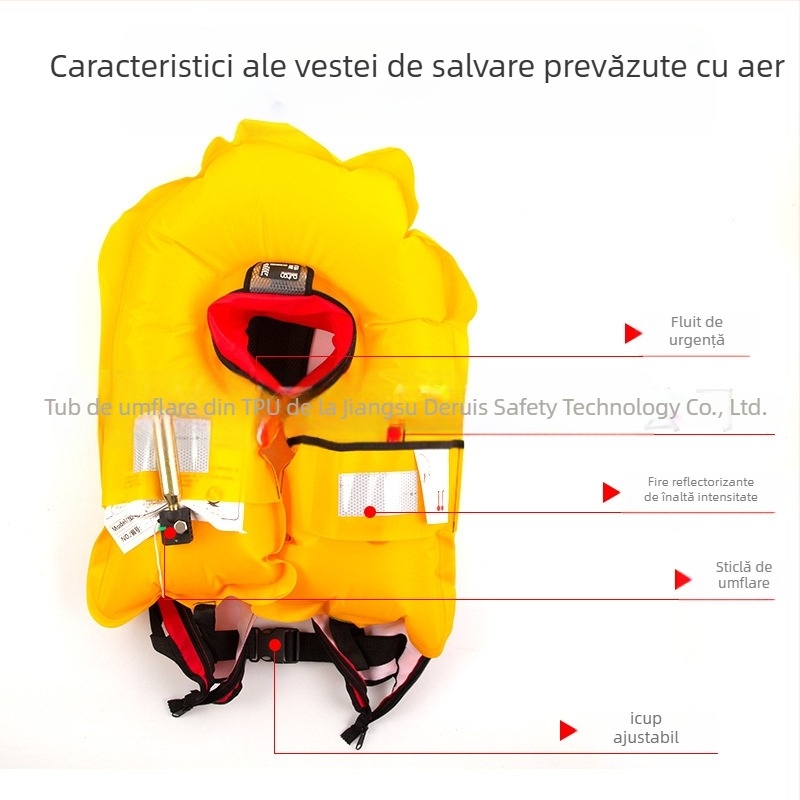 DRESEA vestă de salvare gonflabilă portabilă, montaj auto, pentru adulți, cu plutabilitate ridicată, pentru situații de urgență