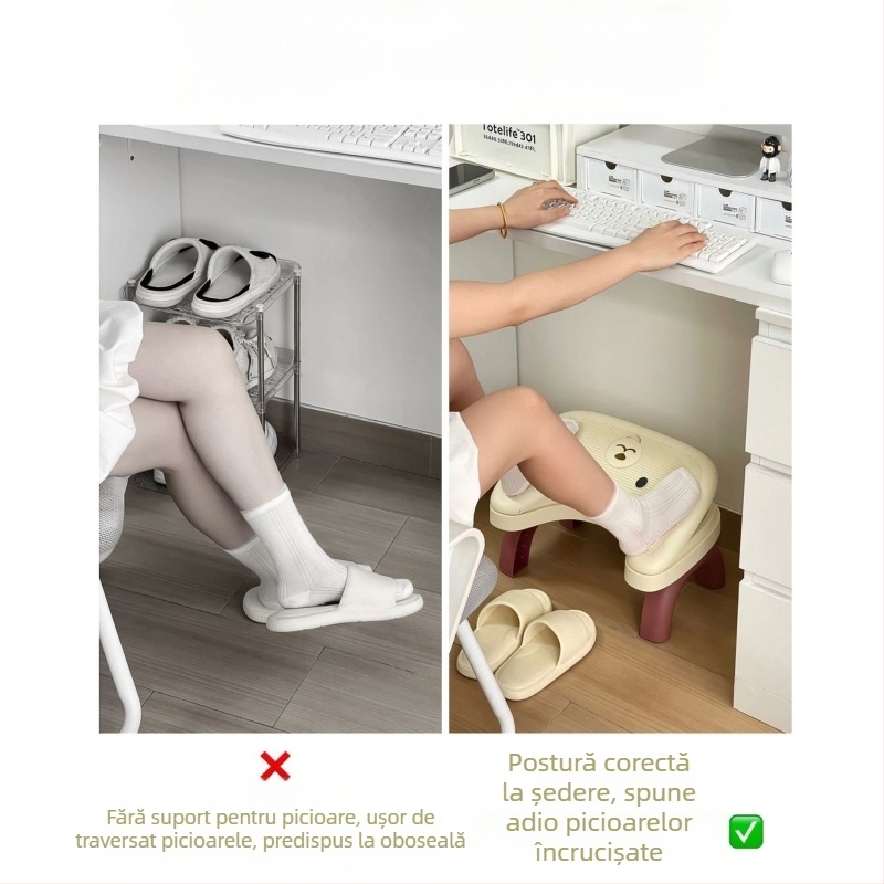 Suport pentru picioare sub birou, plastic, simplu și modern, umplutură din spumă ușoară, model 64564651