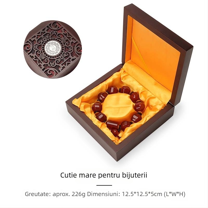 Cutie pentru bijuterii din lemn, design retro cu decupaje, material din placă densă/material compozit, brand Peng Hui, cutie de ambalare pentru bijuterii, origine Guangdong Foshan, China