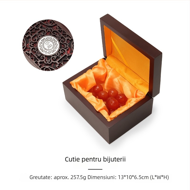 Cutie pentru bijuterii din lemn, design retro cu decupaje, material din placă densă/material compozit, brand Peng Hui, cutie de ambalare pentru bijuterii, origine Guangdong Foshan, China