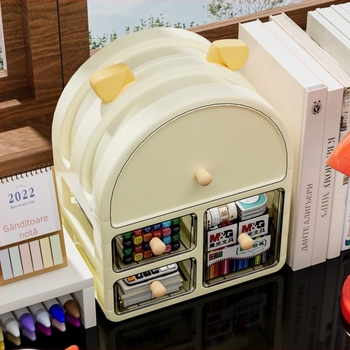 Cutie de depozitare pentru papetărie din PP, model 181, cu separatoare, stivuibilă, cu deschidere glisantă