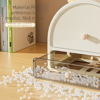 Cutie de depozitare pentru papetărie din PP, model 181, cu separatoare, stivuibilă, cu deschidere glisantă