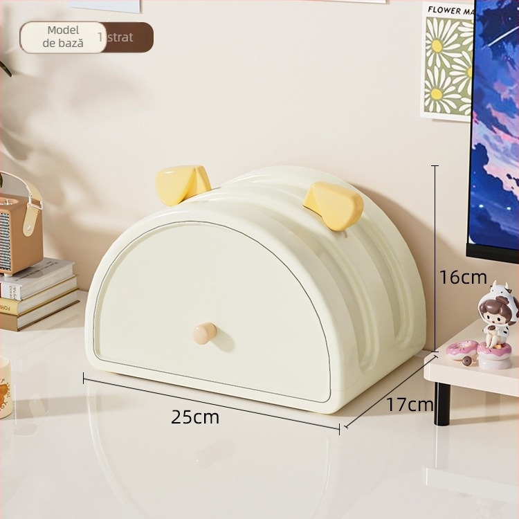 Cutie de depozitare pentru papetărie din PP, model 181, cu separatoare, stivuibilă, cu deschidere glisantă