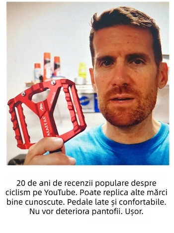 Pedal plat pentru bicicletă de munte – aliaj de aluminiu, suprafață lată antiderapantă, model SMS-0.1, greutate 400 g