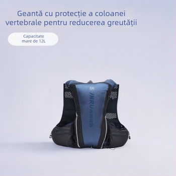 Vestă de hidratare din nailon pentru alergare în aer liber și drumeții – respirabilă, impermeabilă, ultraușoară, protecție a coloanei, separare uscat-umed