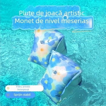 Inel de înot pentru copii, design pentru subraț, PVC ecologic gros, imprimeu