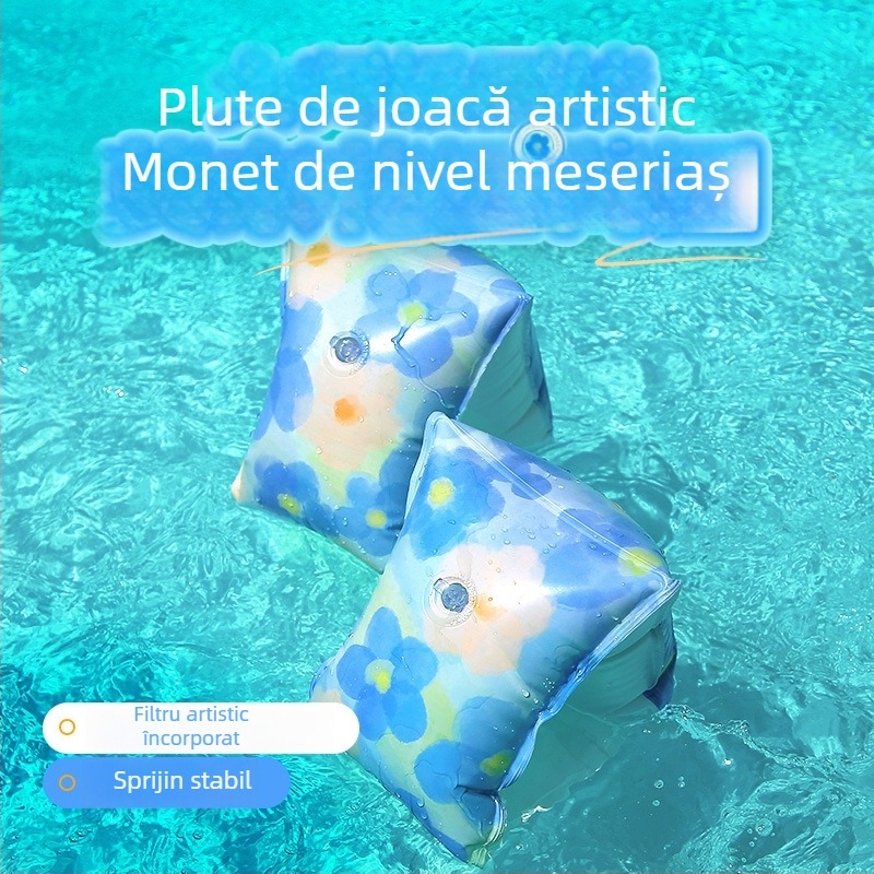Inel de înot pentru copii, design pentru subraț, PVC ecologic gros, imprimeu
