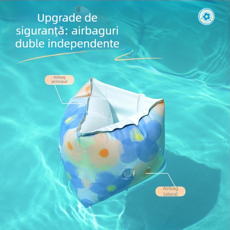 Inel de înot pentru copii, design pentru subraț, PVC ecologic gros, imprimeu