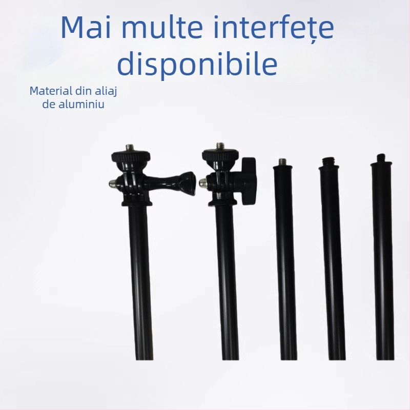 Stand telescopic din aliaj de aluminiu pentru selfie și streaming în direct într-un cort de camping, reglabil 2–5 secțiuni, imprimare logo disponibil