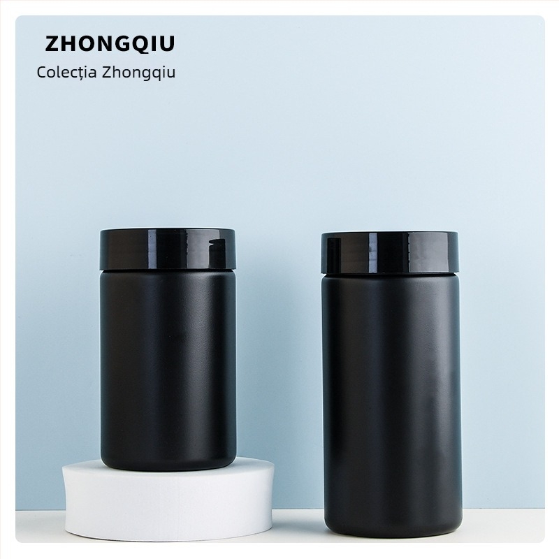 Flacoane HDPE cu gât larg pentru pulberi de suplimente alimentare, sigilare alimentară și etichete cu serigrafie