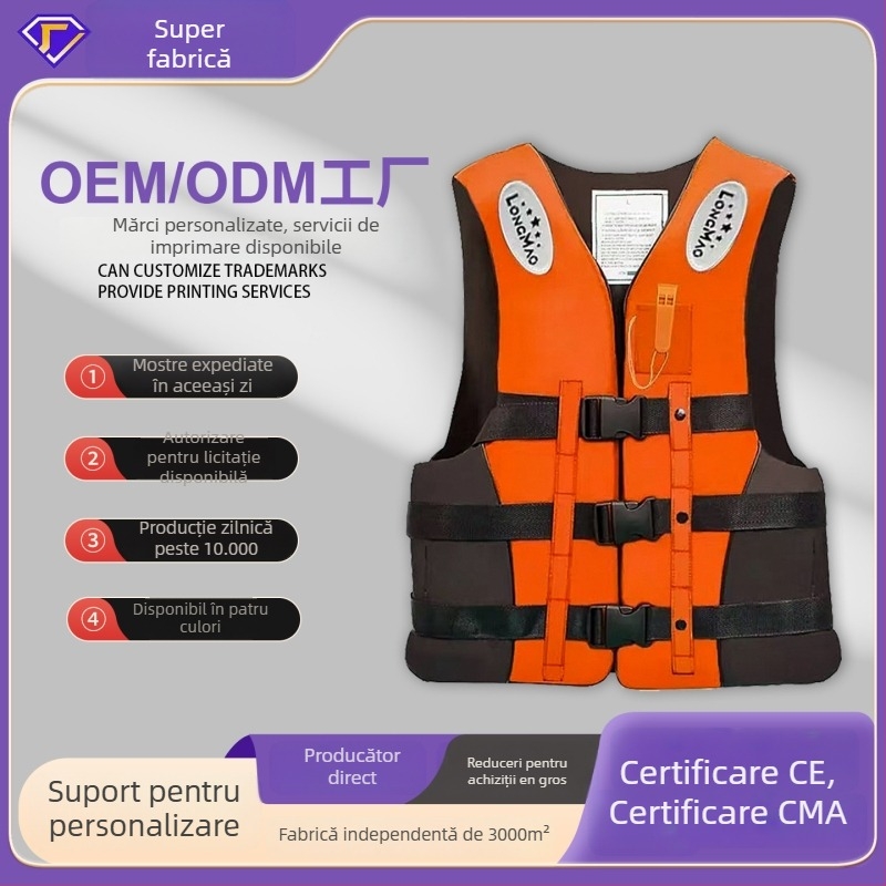 Totoro vestă de salvare profesională pentru adulți – plutabilitate ridicată, vestă portabilă pentru barcă și pescuit, personalizare disponibilă