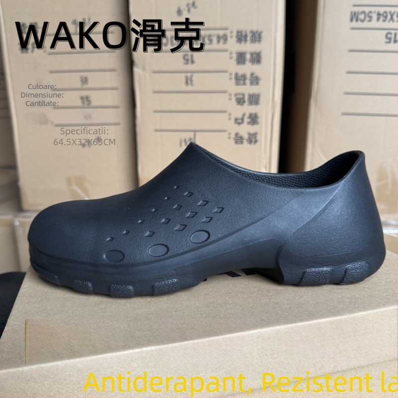 Pantofi bucătar bărbați, partea superioară din plastic, glezna joasă, vârf rotund, fără căptușeală