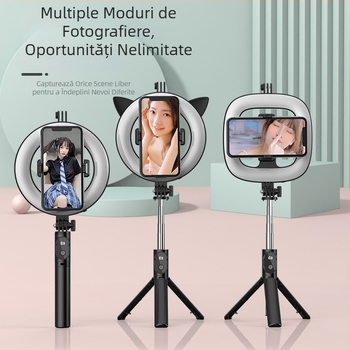 P20D LED inel de lumină cu Bluetooth Selfie Stick – trepied universal, oțel inoxidabil, etichetă privată licențiată, personalizare disponibilă