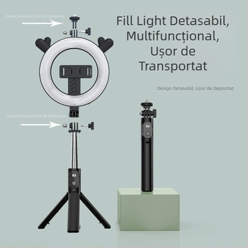 P20D LED inel de lumină cu Bluetooth Selfie Stick – trepied universal, oțel inoxidabil, etichetă privată licențiată, personalizare disponibilă