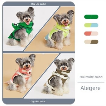 BONAPET Vesta de salvare pentru câini, design piept-spate, material Oxford, guler detașabil pentru plutabilitate suplimentară