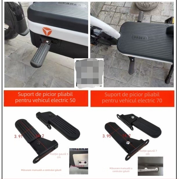 Suport frontal pentru picior pentru vehicule electrice, modelul 102, oțel, pliabil, marcă yanjun