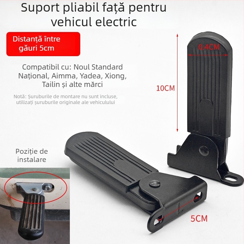 Suport frontal pentru picior pentru vehicule electrice, modelul 102, oțel, pliabil, marcă yanjun