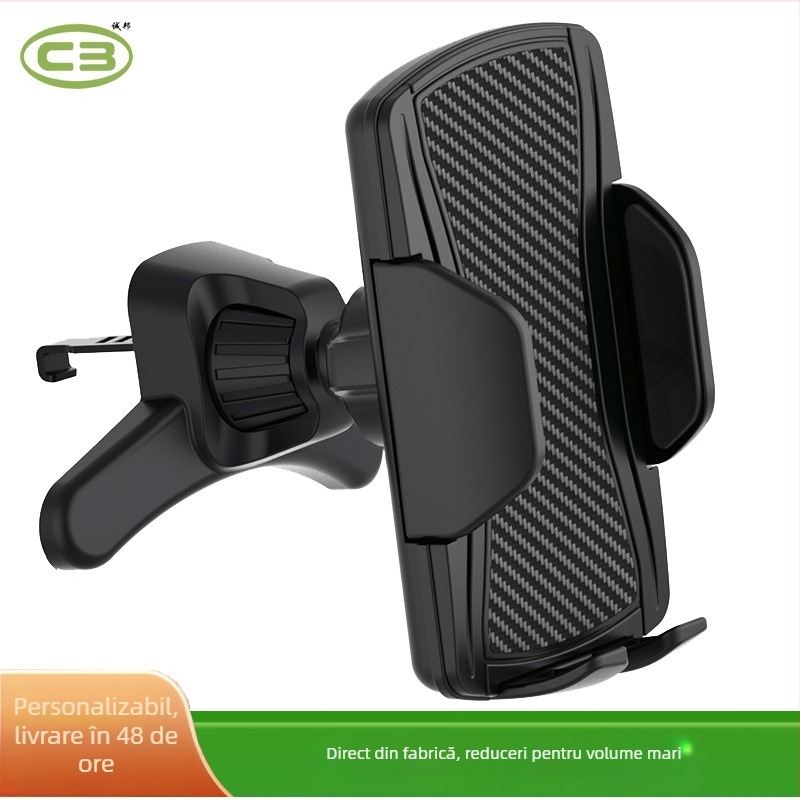 Suport auto pentru telefon cu operare cu o singură mână, încuietoare cu un singur clic, prindere gravitațională, montaj pe gură de ventilație, compatibil universal