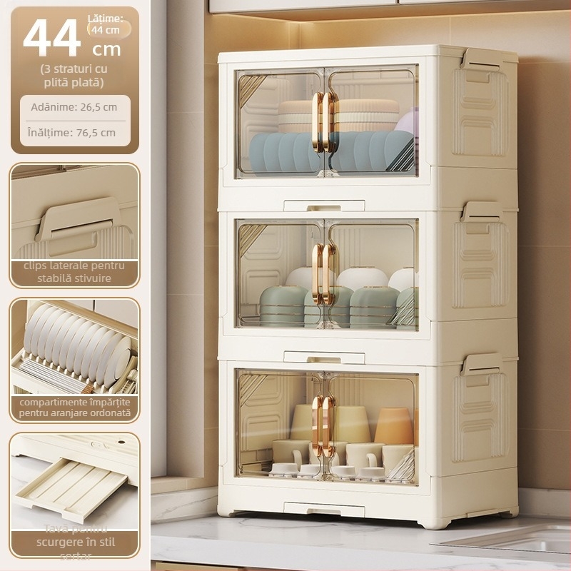 Kasna suport plastic pentru vase cu capac – uscător de vase pentru bucătărie, design modern minimalist