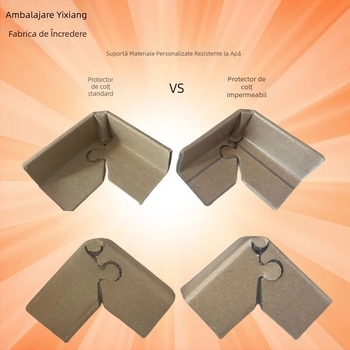Protector de colț în formă de U din hârtie Kraft pentru ambalarea cartonelor și mobilierelor; design anti-coliziune; Material: carton Kraft