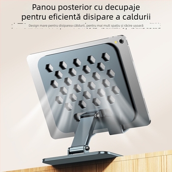 Suport pentru tabletă din metal, înălțime reglabilă, pliabil, rotire de 360°, compatibil cu iPad