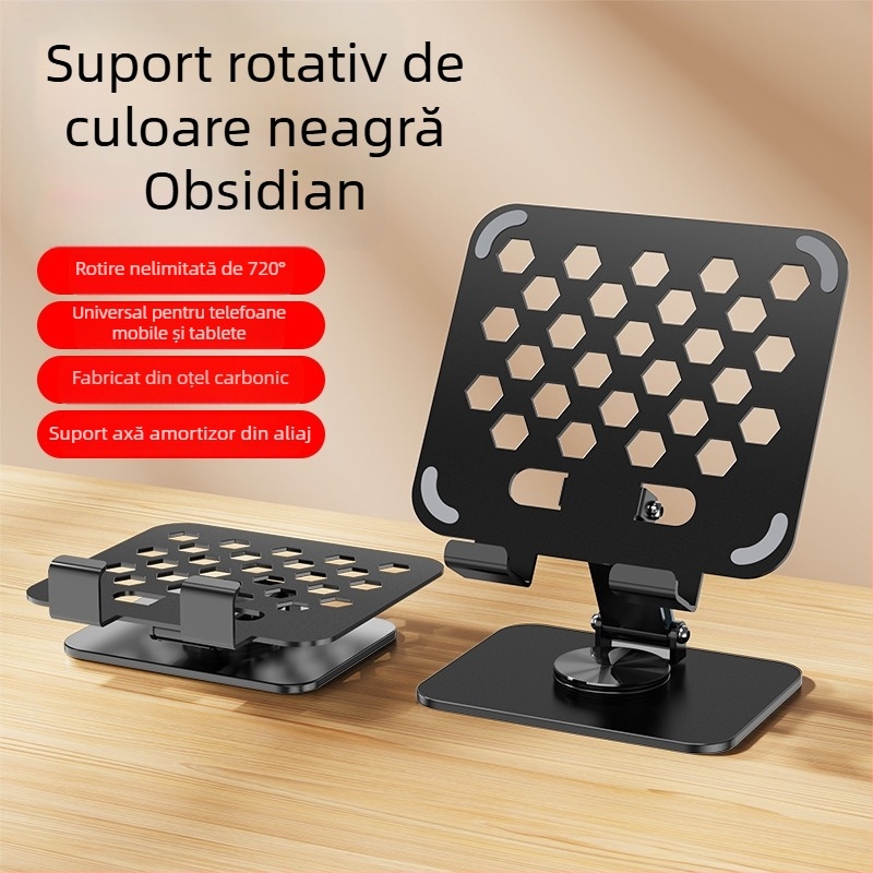 Suport pentru tabletă din metal, înălțime reglabilă, pliabil, rotire de 360°, compatibil cu iPad