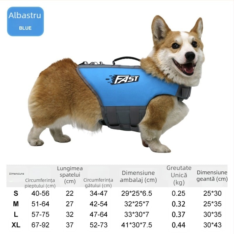 Vestă de salvare pentru câini – material Oxford, stil caricatură, personalizabilă, potrivită pentru Pomeranian, Corgi, Teddy, Bichon Frisé, Shiba Inu, Golden Retriever, Labrador