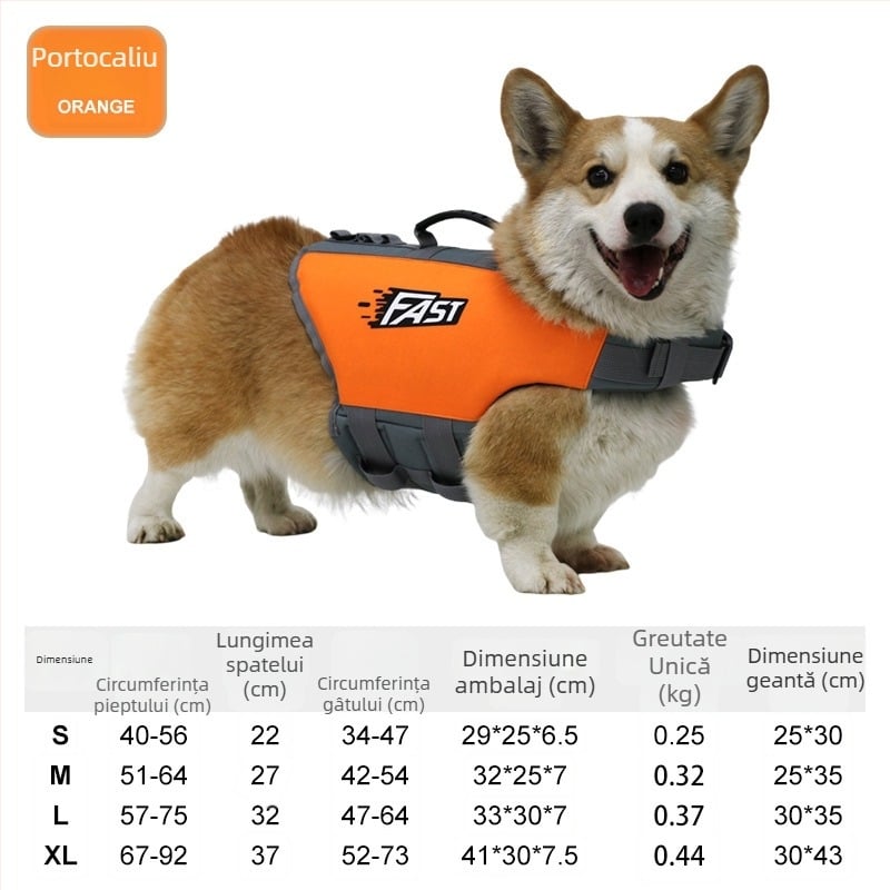 Vestă de salvare pentru câini – material Oxford, stil caricatură, personalizabilă, potrivită pentru Pomeranian, Corgi, Teddy, Bichon Frisé, Shiba Inu, Golden Retriever, Labrador