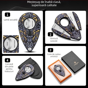 Tăietor de trabucuri Fan Sheng din oțel inoxidabil – lamă ascuțită, tăiere lină, design simplu, portabil