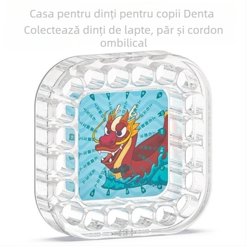 Cutie pentru dinți de lapte pentru copii, cutie acrilică, cutie anti-oxidantă pentru dinți, pentru vârsta 0–3 ani