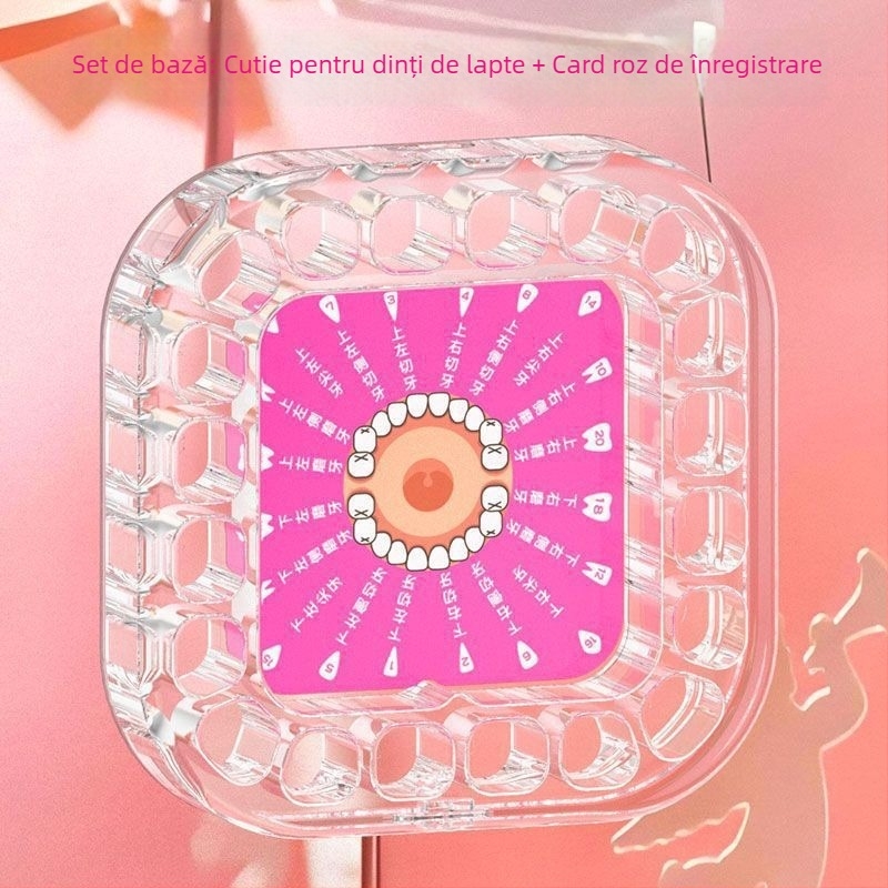 Cutie pentru dinți de lapte pentru copii, cutie acrilică, cutie anti-oxidantă pentru dinți, pentru vârsta 0–3 ani