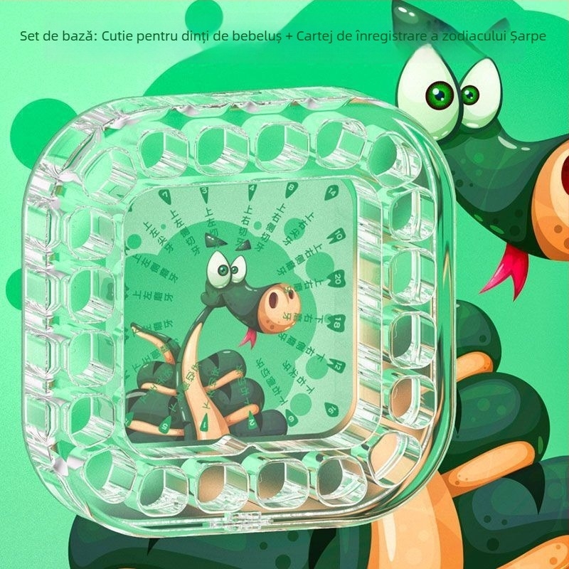 Cutie pentru dinți de lapte pentru copii, cutie acrilică, cutie anti-oxidantă pentru dinți, pentru vârsta 0–3 ani