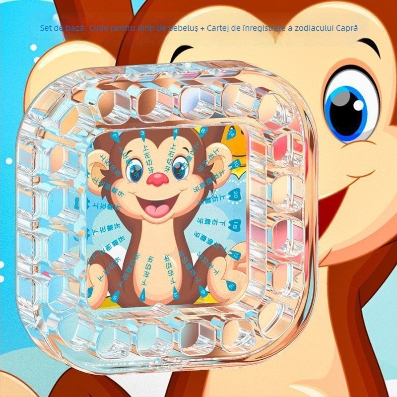 Cutie pentru dinți de lapte pentru copii, cutie acrilică, cutie anti-oxidantă pentru dinți, pentru vârsta 0–3 ani