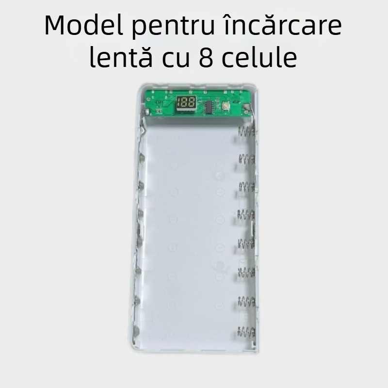 Carcasă pentru baterii 18650 fără sudură, 8 celule, pentru carcasă DIY a unei surse mobile de alimentare cu încărcare rapidă bidirecțională