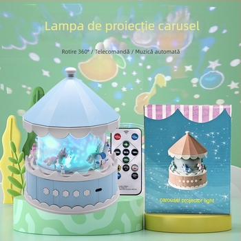 Proiector cu cer înstelat pentru copii – alimentare USB, redare muzică, reglare luminozitate, montare pe masă